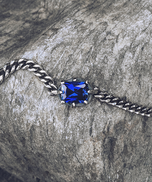 Blue blood square silver bracelet