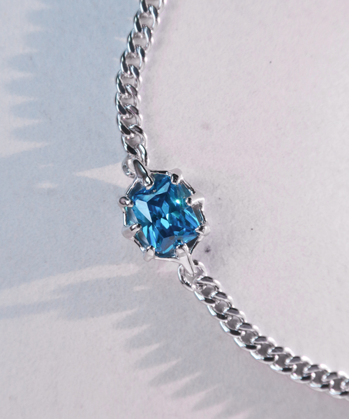 Blue blood square silver bracelet