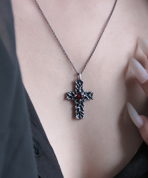 Blood cross silver necklace